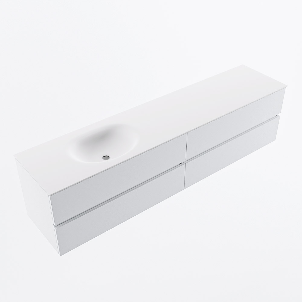 MONDIAZ VICA 200cm mueble de baño Talc 4 cajones. Lavabo MOON Izquierda 1 orificio, color Talc. 6 MONDIAZ VICA 200cm mueble de baño Talc 4 cajones. Lavabo MOON Izquierda 1 orificio, color Talc. - Imagen 6