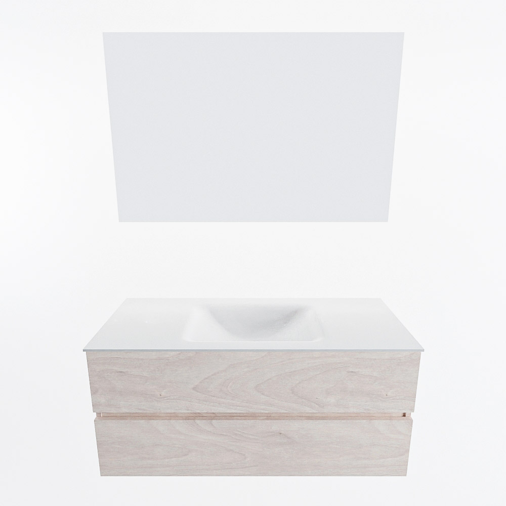 MONDIAZ VICA 110cm mueble de baño Underlayment 2 cajones. Lavabo CLOUD Centro sin orificio color Talc con espejo LED. 5 MONDIAZ VICA 110cm mueble de baño Underlayment 2 cajones. Lavabo CLOUD Centro sin orificio color Talc con espejo LED. - Imagen 5