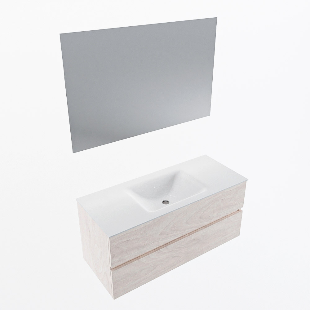 MONDIAZ VICA 110cm mueble de baño Underlayment 2 cajones. Lavabo CLOUD Centro sin orificio color Talc con espejo LED. 6 MONDIAZ VICA 110cm mueble de baño Underlayment 2 cajones. Lavabo CLOUD Centro sin orificio color Talc con espejo LED. - Imagen 6