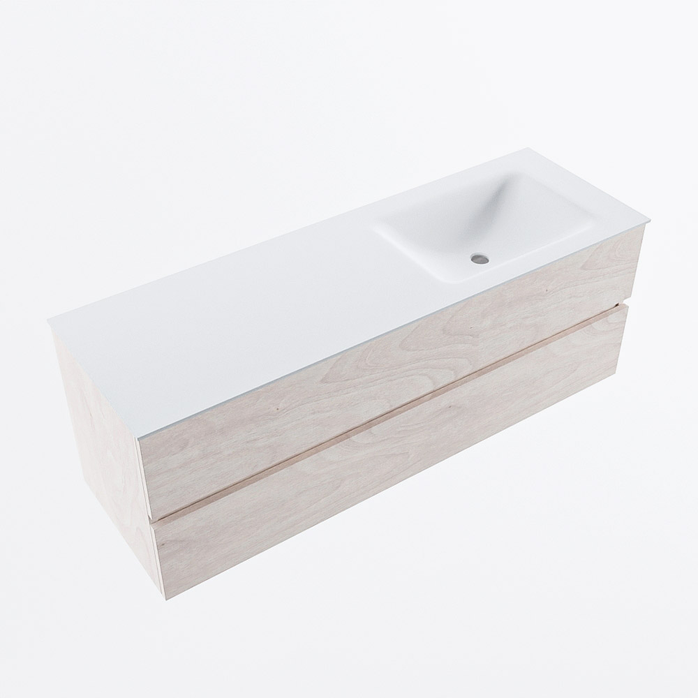 MONDIAZ VICA 140cm mueble de baño Underlayment 2 cajones. Lavabo CLOUD Derecho 1 orificio, color Talc. 6 MONDIAZ VICA 140cm mueble de baño Underlayment 2 cajones. Lavabo CLOUD Derecho 1 orificio, color Talc. - Imagen 6
