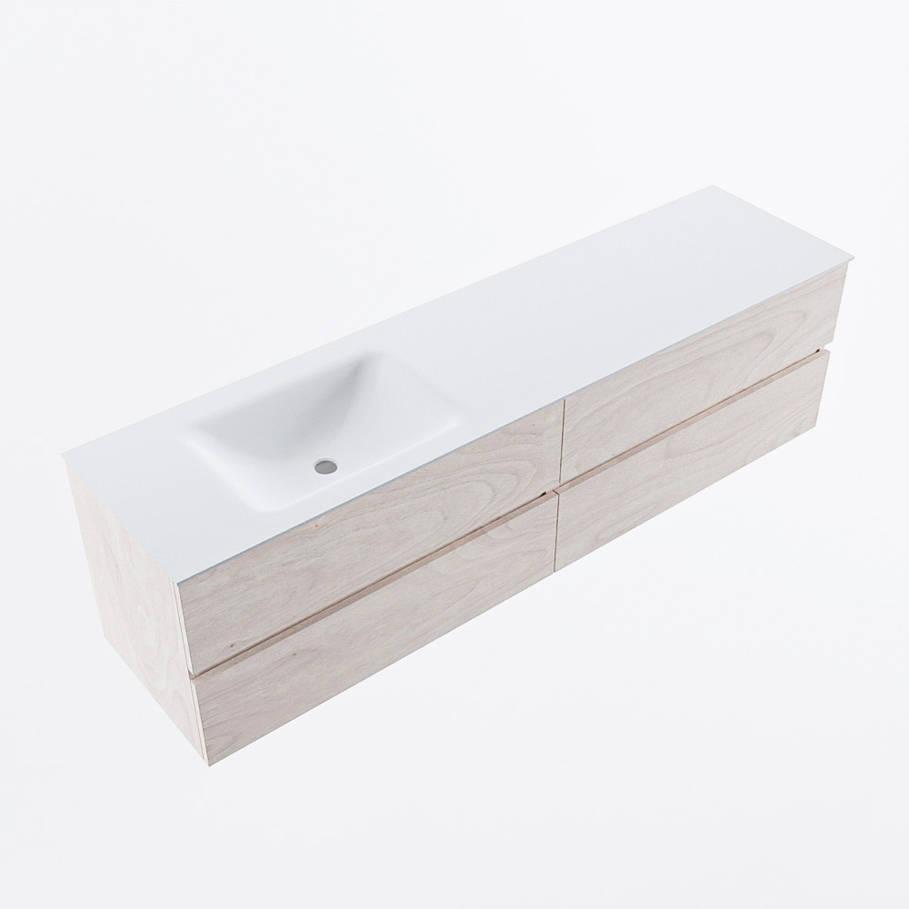 MONDIAZ VICA 180cm mueble de baño Underlayment 4 cajones. Lavabo CLOUD Izquierda 1 orificio, color Talc. 6 MONDIAZ VICA 180cm mueble de baño Underlayment 4 cajones. Lavabo CLOUD Izquierda 1 orificio, color Talc. - Imagen 6