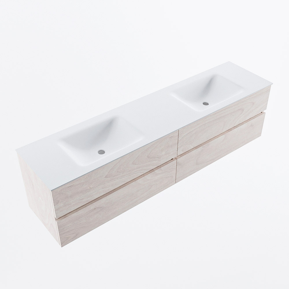 MONDIAZ VICA 190cm mueble de baño Underlayment 4 cajones. Lavabo CLOUD Doble sin orificio, color Talc. 6 MONDIAZ VICA 190cm mueble de baño Underlayment 4 cajones. Lavabo CLOUD Doble sin orificio, color Talc. - Imagen 6