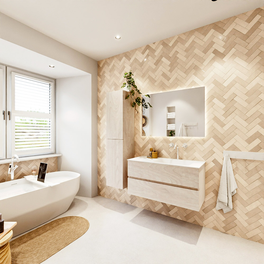 MONDIAZ VICA 100cm mueble de baño Underlayment 2 cajones. Lavabo CLOUD Derecho 1 orificio color Talc con espejo LED. 4 MONDIAZ VICA 100cm mueble de baño Underlayment 2 cajones. Lavabo CLOUD Derecho 1 orificio color Talc con espejo LED. - Imagen 4