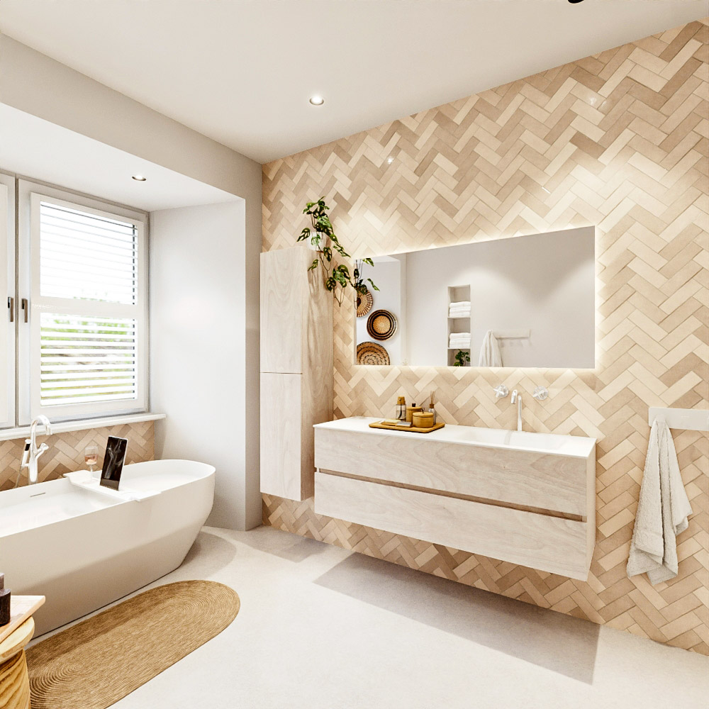MONDIAZ VICA 140cm mueble de baño Underlayment 2 cajones. Lavabo CLOUD Derecho 1 orificio, color Talc. 4 MONDIAZ VICA 140cm mueble de baño Underlayment 2 cajones. Lavabo CLOUD Derecho 1 orificio, color Talc. - Imagen 4