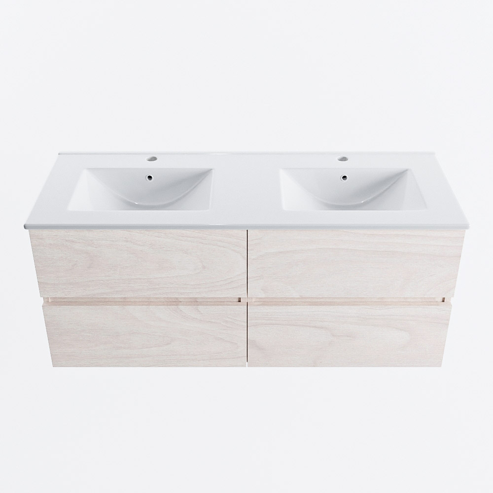 MONDIAZ VICA 120cm mueble de baño Underlayment 4 cajones. Lavabo DENIA Doble 2 orificios, color Blanco brillo. 5 MONDIAZ VICA 120cm mueble de baño Underlayment 4 cajones. Lavabo DENIA Doble 2 orificios, color Blanco brillo. - Imagen 5