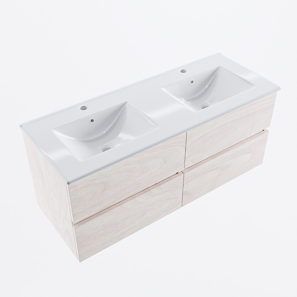 MONDIAZ VICA 120cm mueble de baño Underlayment 4 cajones. Lavabo DENIA Doble 2 orificios, color Blanco brillo. 6 MONDIAZ VICA 120cm mueble de baño Underlayment 4 cajones. Lavabo DENIA Doble 2 orificios, color Blanco brillo. - Imagen 6