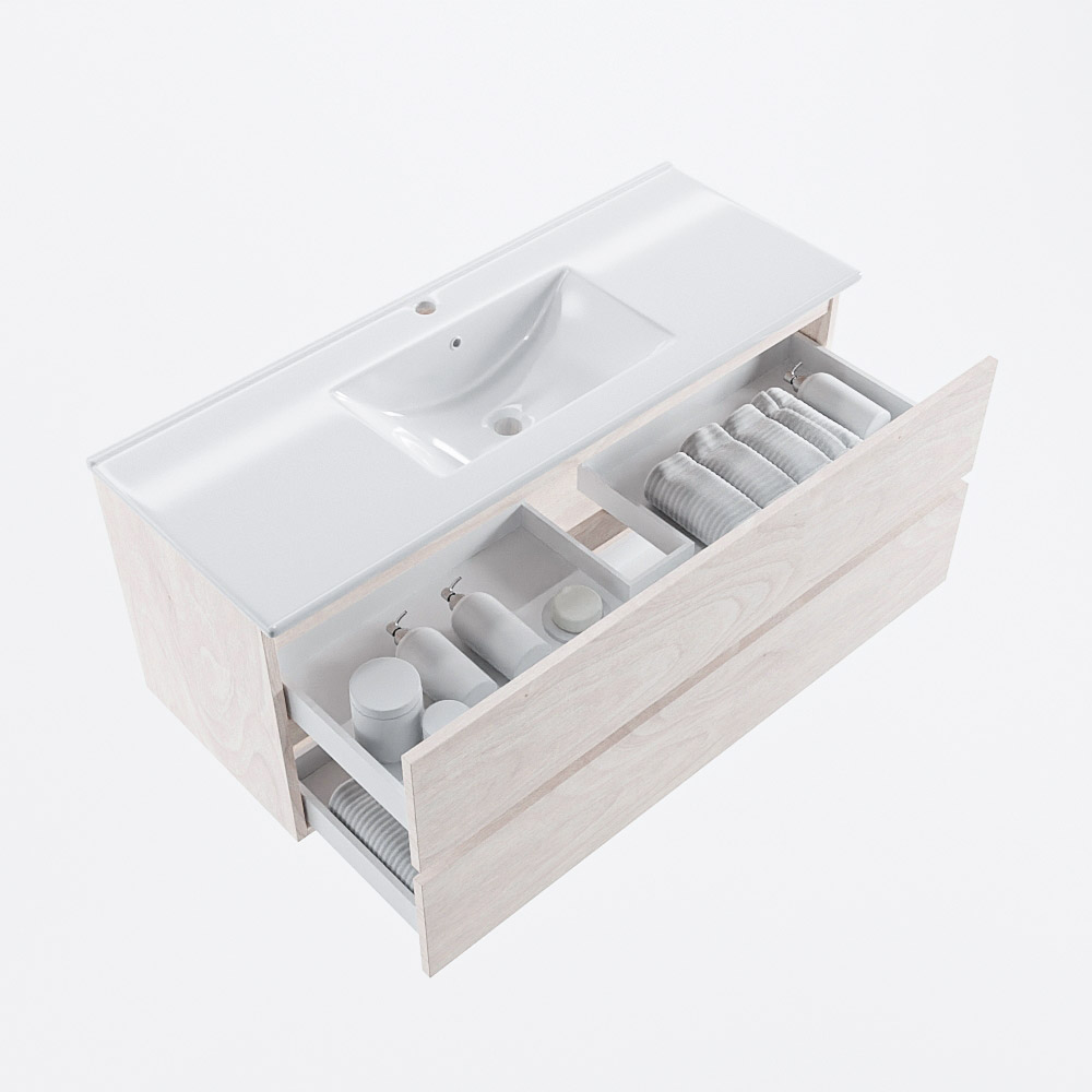 MONDIAZ VICA 120cm mueble de baño Underlayment 2 cajones. Lavabo DENIA Centro 1 orificio, color Blanco brillo. 7 MONDIAZ VICA 120cm mueble de baño Underlayment 2 cajones. Lavabo DENIA Centro 1 orificio, color Blanco brillo. - Imagen 7