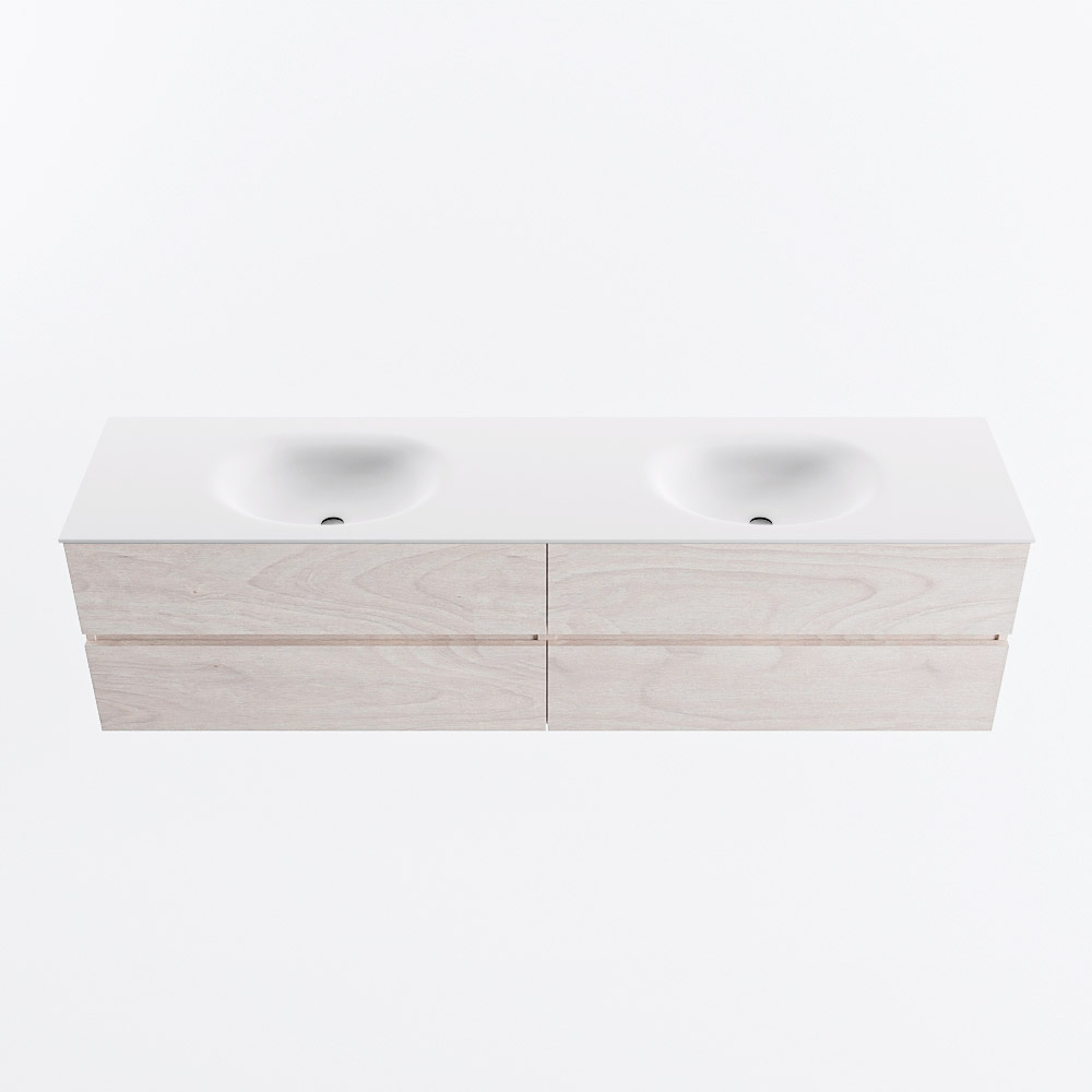 MONDIAZ VICA 190cm mueble de baño Underlayment 4 cajones. Lavabo MOON Doble 2 orificios, color Talc. 5 MONDIAZ VICA 190cm mueble de baño Underlayment 4 cajones. Lavabo MOON Doble 2 orificios, color Talc. - Imagen 5