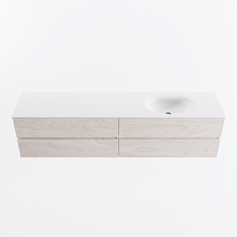 MONDIAZ VICA 200cm mueble de baño Underlayment 4 cajones. Lavabo MOON Derecho 1 orificio, color Talc. 5 MONDIAZ VICA 200cm mueble de baño Underlayment 4 cajones. Lavabo MOON Derecho 1 orificio, color Talc. - Imagen 5