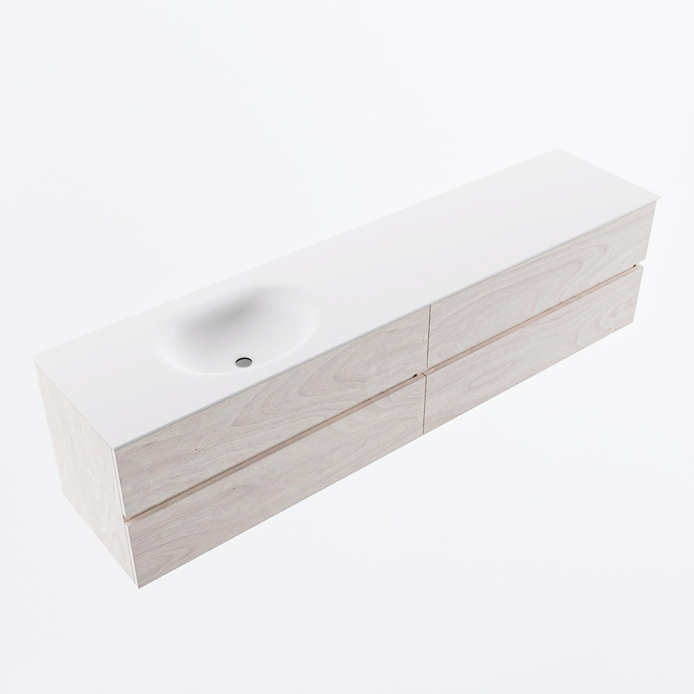 MONDIAZ VICA 200cm mueble de baño Underlayment 4 cajones. Lavabo MOON Izquierda sin orificio, color Talc. 6 MONDIAZ VICA 200cm mueble de baño Underlayment 4 cajones. Lavabo MOON Izquierda sin orificio, color Talc. - Imagen 6