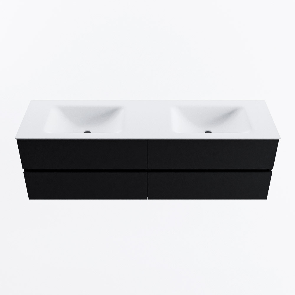 MONDIAZ VICA 160cm mueble de baño Urban 4 cajones. Lavabo CLOUD Doble sin orificio, color Talc. 5 MONDIAZ VICA 160cm mueble de baño Urban 4 cajones. Lavabo CLOUD Doble sin orificio, color Talc. - Imagen 5