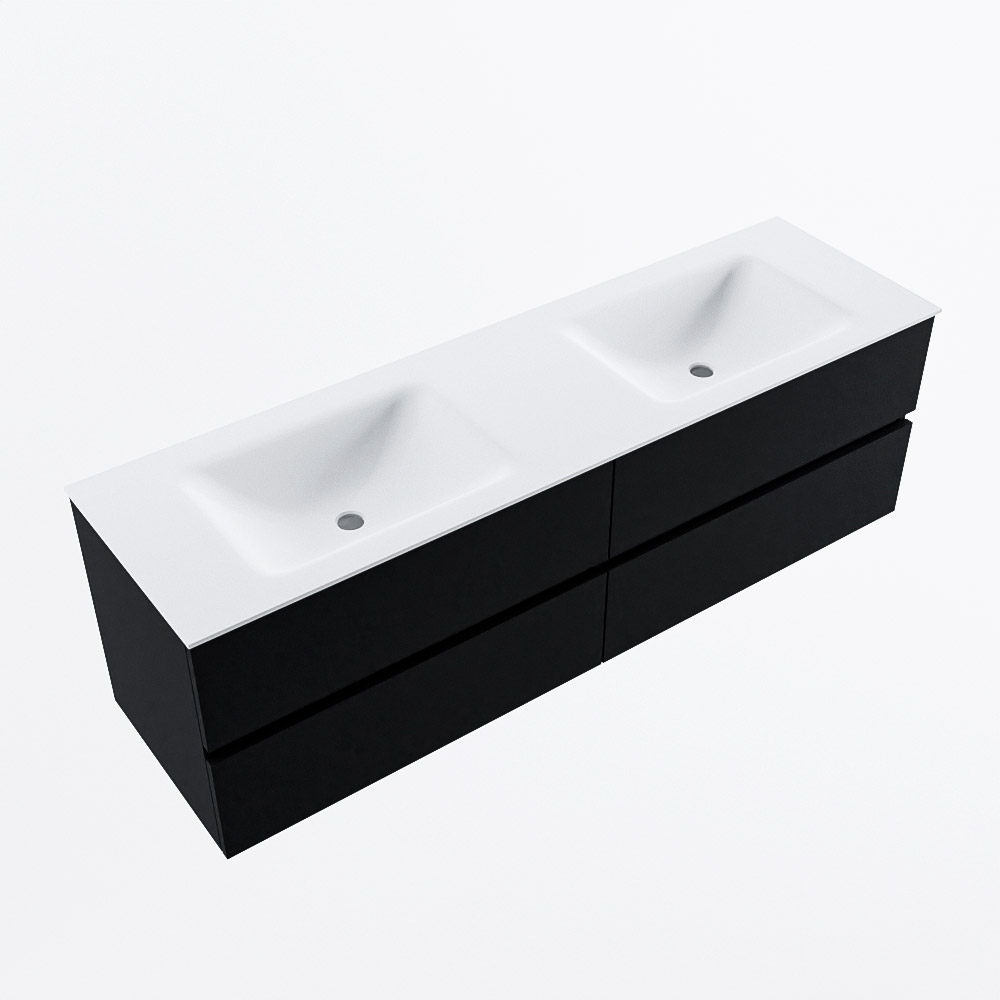 MONDIAZ VICA 160cm mueble de baño Urban 4 cajones. Lavabo CLOUD Doble sin orificio, color Talc. 6 MONDIAZ VICA 160cm mueble de baño Urban 4 cajones. Lavabo CLOUD Doble sin orificio, color Talc. - Imagen 6