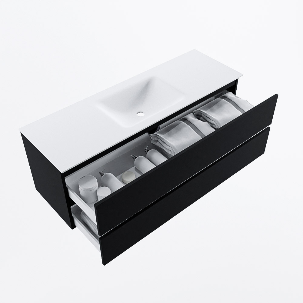 MONDIAZ VICA 140cm mueble de baño Urban 2 cajones. Lavabo CLOUD Centro sin orificio, color Talc. 6 MONDIAZ VICA 140cm mueble de baño Urban 2 cajones. Lavabo CLOUD Centro sin orificio, color Talc. - Imagen 6