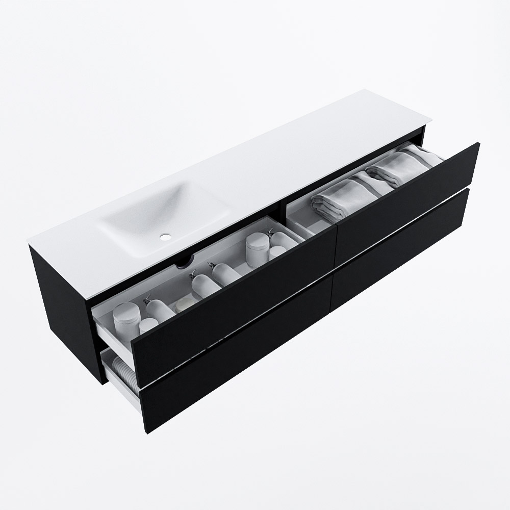 MONDIAZ VICA 200cm mueble de baño Urban 4 cajones. Lavabo CLOUD Izquierda sin orificio, color Talc. 7 MONDIAZ VICA 200cm mueble de baño Urban 4 cajones. Lavabo CLOUD Izquierda sin orificio, color Talc. - Imagen 7