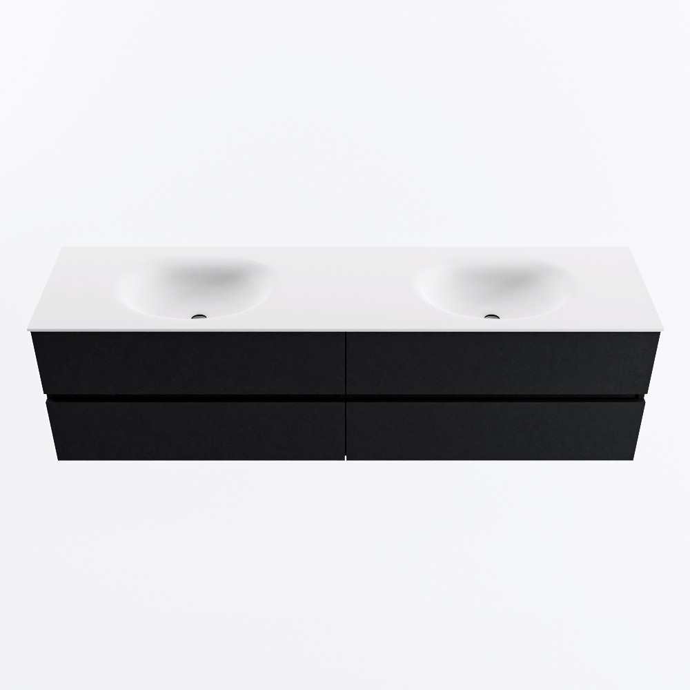 MONDIAZ VICA 180cm mueble de baño Urban 4 cajones. Lavabo MOON Doble 2 orificios, color Talc. 5 MONDIAZ VICA 180cm mueble de baño Urban 4 cajones. Lavabo MOON Doble 2 orificios, color Talc. - Imagen 5