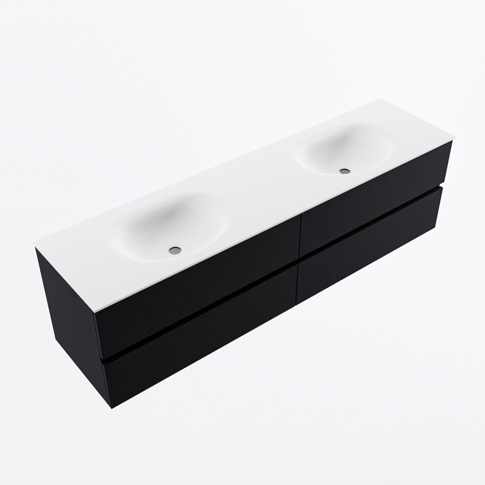 MONDIAZ VICA 180cm mueble de baño Urban 4 cajones. Lavabo MOON Doble 2 orificios, color Talc. 6 MONDIAZ VICA 180cm mueble de baño Urban 4 cajones. Lavabo MOON Doble 2 orificios, color Talc. - Imagen 6
