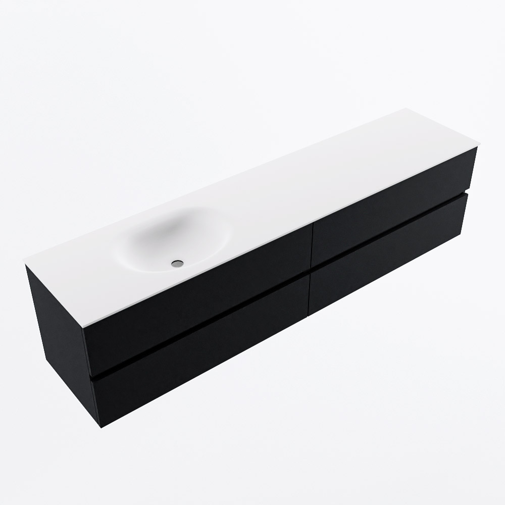 MONDIAZ VICA 200cm mueble de baño Urban 4 cajones. Lavabo MOON Izquierda 1 orificio, color Talc. 6 MONDIAZ VICA 200cm mueble de baño Urban 4 cajones. Lavabo MOON Izquierda 1 orificio, color Talc. - Imagen 6