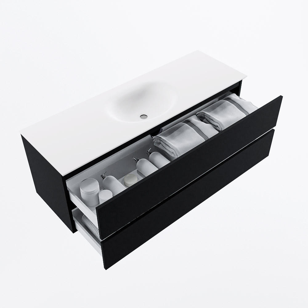 MONDIAZ VICA 140cm mueble de baño Urban 2 cajones. Lavabo MOON Centro sin orificio, color Talc. 7 MONDIAZ VICA 140cm mueble de baño Urban 2 cajones. Lavabo MOON Centro sin orificio, color Talc. - Imagen 7