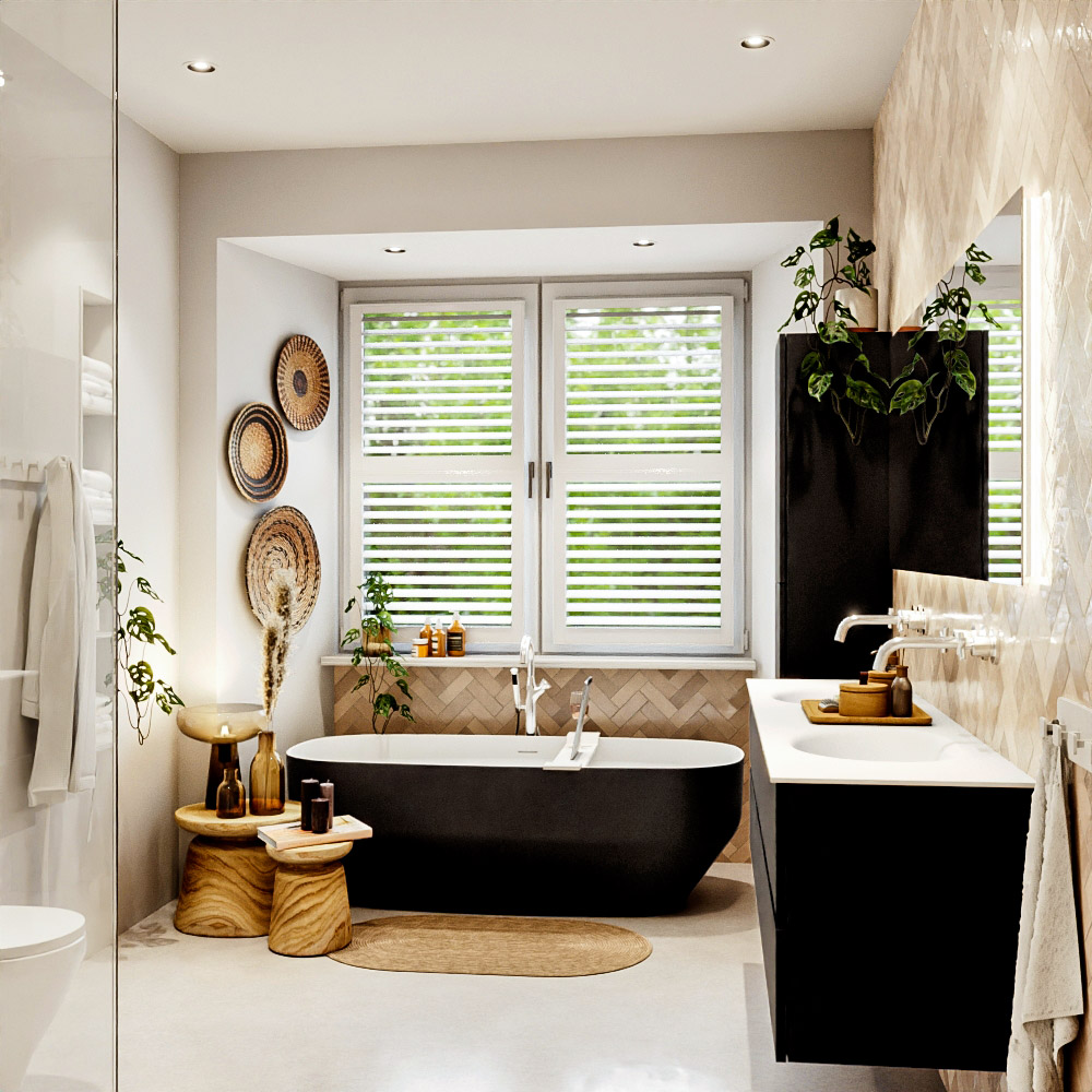 MONDIAZ VICA 180cm mueble de baño Urban 4 cajones. Lavabo MOON Doble sin orificio, color Talc. 3 MONDIAZ VICA 180cm mueble de baño Urban 4 cajones. Lavabo MOON Doble sin orificio, color Talc. - Imagen 3