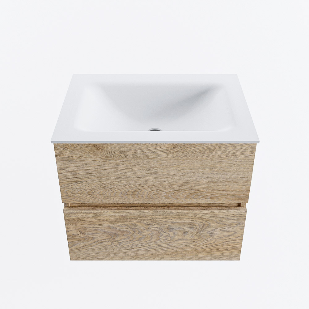 MONDIAZ VICA 60cm mueble de baño Washed Oak 2 cajones. Lavabo CLOUD Centro 1 orificio, color Talc. 5 MONDIAZ VICA 60cm mueble de baño Washed Oak 2 cajones. Lavabo CLOUD Centro 1 orificio, color Talc. - Imagen 5