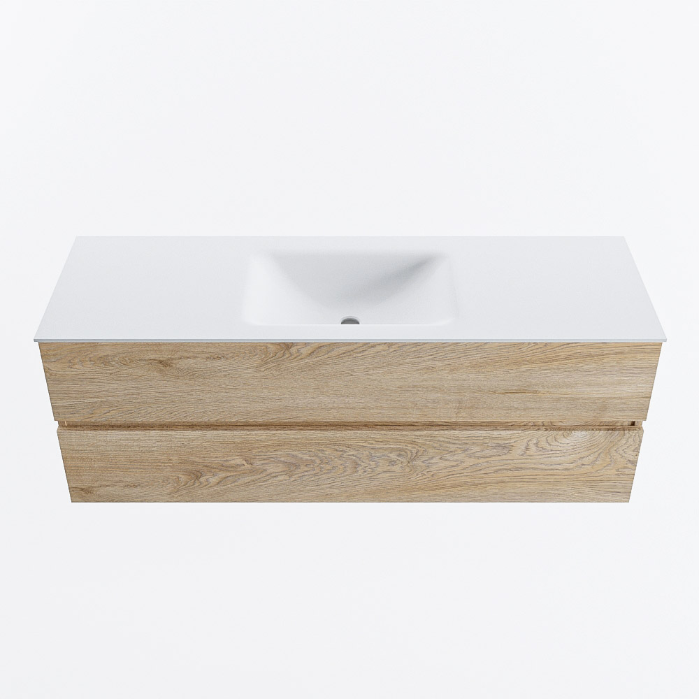 MONDIAZ VICA 140cm mueble de baño Washed Oak 2 cajones. Lavabo CLOUD Centro 1 orificio, color Talc. 5 MONDIAZ VICA 140cm mueble de baño Washed Oak 2 cajones. Lavabo CLOUD Centro 1 orificio, color Talc. - Imagen 5