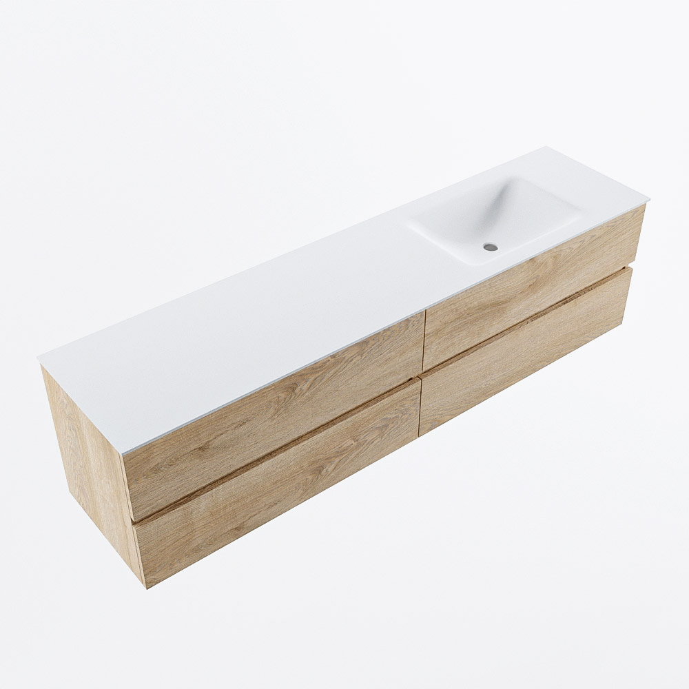 MONDIAZ VICA 190cm mueble de baño Washed Oak 4 cajones. Lavabo CLOUD Derecho 1 orificio, color Talc. 6 MONDIAZ VICA 190cm mueble de baño Washed Oak 4 cajones. Lavabo CLOUD Derecho 1 orificio, color Talc. - Imagen 6