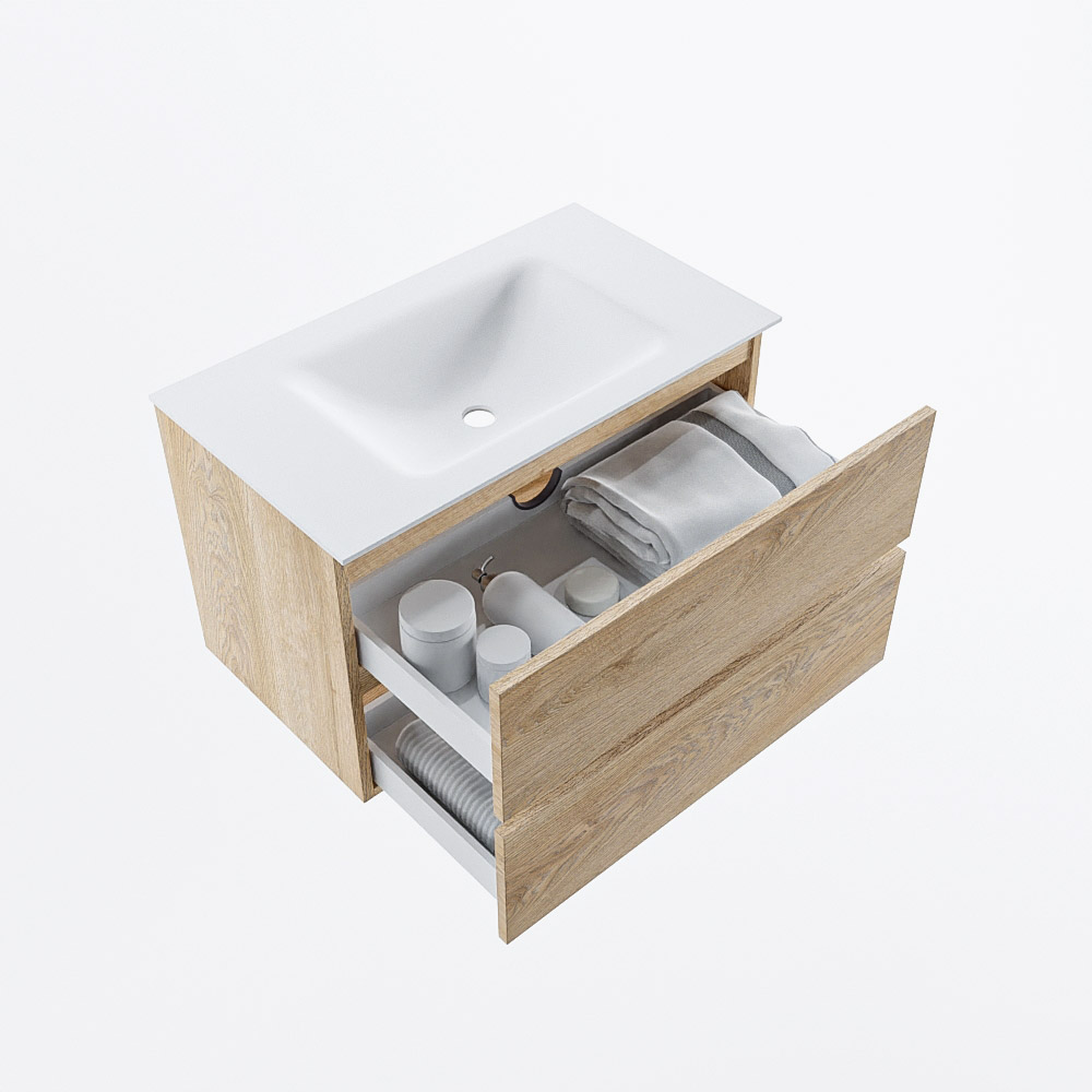 MONDIAZ VICA 80cm mueble de baño Washed Oak 2 cajones. Lavabo CLOUD Centro sin orificio, color Talc. 7 MONDIAZ VICA 80cm mueble de baño Washed Oak 2 cajones. Lavabo CLOUD Centro sin orificio, color Talc. - Imagen 7