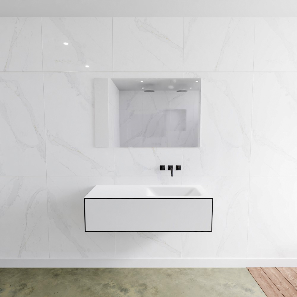 MONDIAZ LAGOM 110cm mueble de baño solid surface Urban 1 cajón lavabo CLOUD Derecho sin orificio 2 MONDIAZ LAGOM 110cm mueble de baño solid surface Urban 1 cajón lavabo CLOUD Derecho sin orificio - Imagen 2