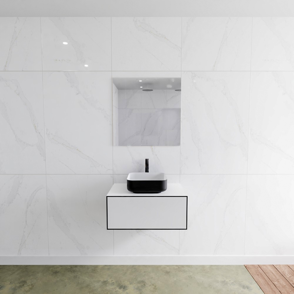 MONDIAZ LAGOM 70cm mueble de baño solid surface Urban 1 cajón BINX Centro 1 orificio 2 MONDIAZ LAGOM 70cm mueble de baño solid surface Urban 1 cajón BINX Centro 1 orificio - Imagen 2