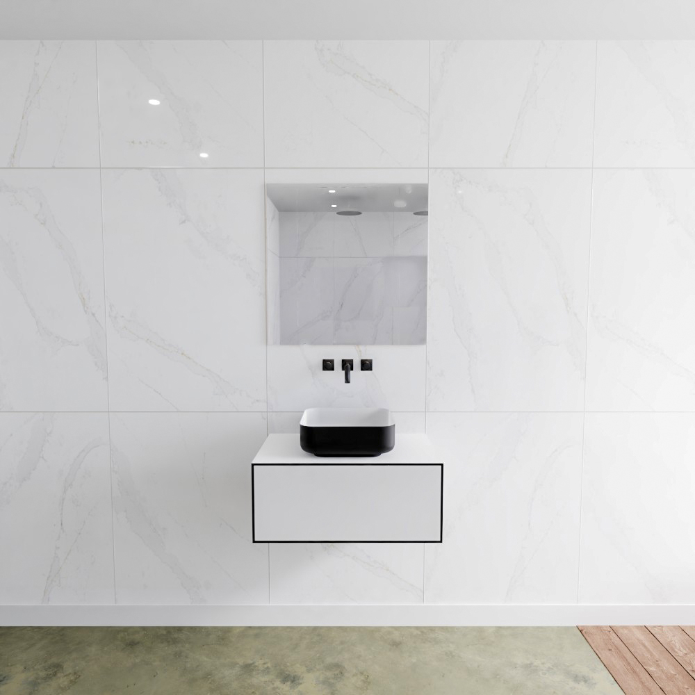 MONDIAZ LAGOM 70cm mueble de baño solid surface Urban 1 cajón BINX Centro sin orificio 2 MONDIAZ LAGOM 70cm mueble de baño solid surface Urban 1 cajón BINX Centro sin orificio - Imagen 2