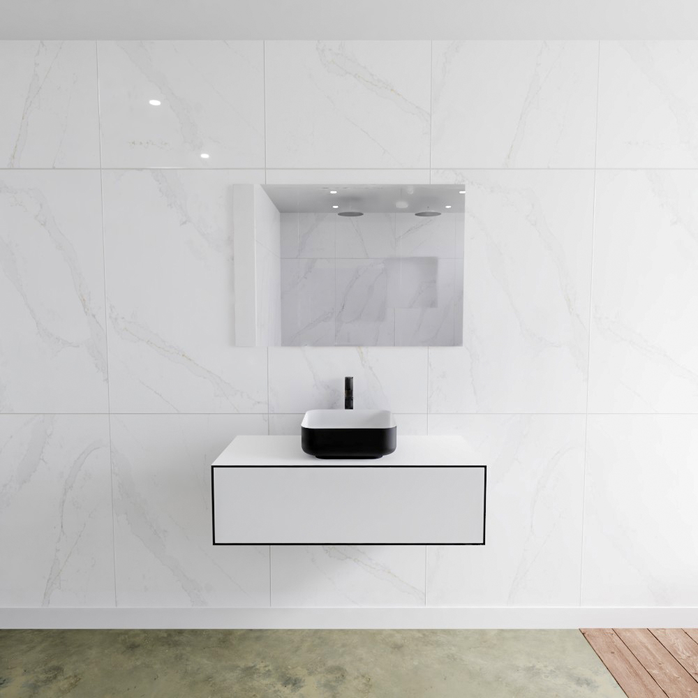 MONDIAZ LAGOM 100cm mueble de baño solid surface Urban 1 cajón BINX Centro 1 orificio 2 MONDIAZ LAGOM 100cm mueble de baño solid surface Urban 1 cajón BINX Centro 1 orificio - Imagen 2