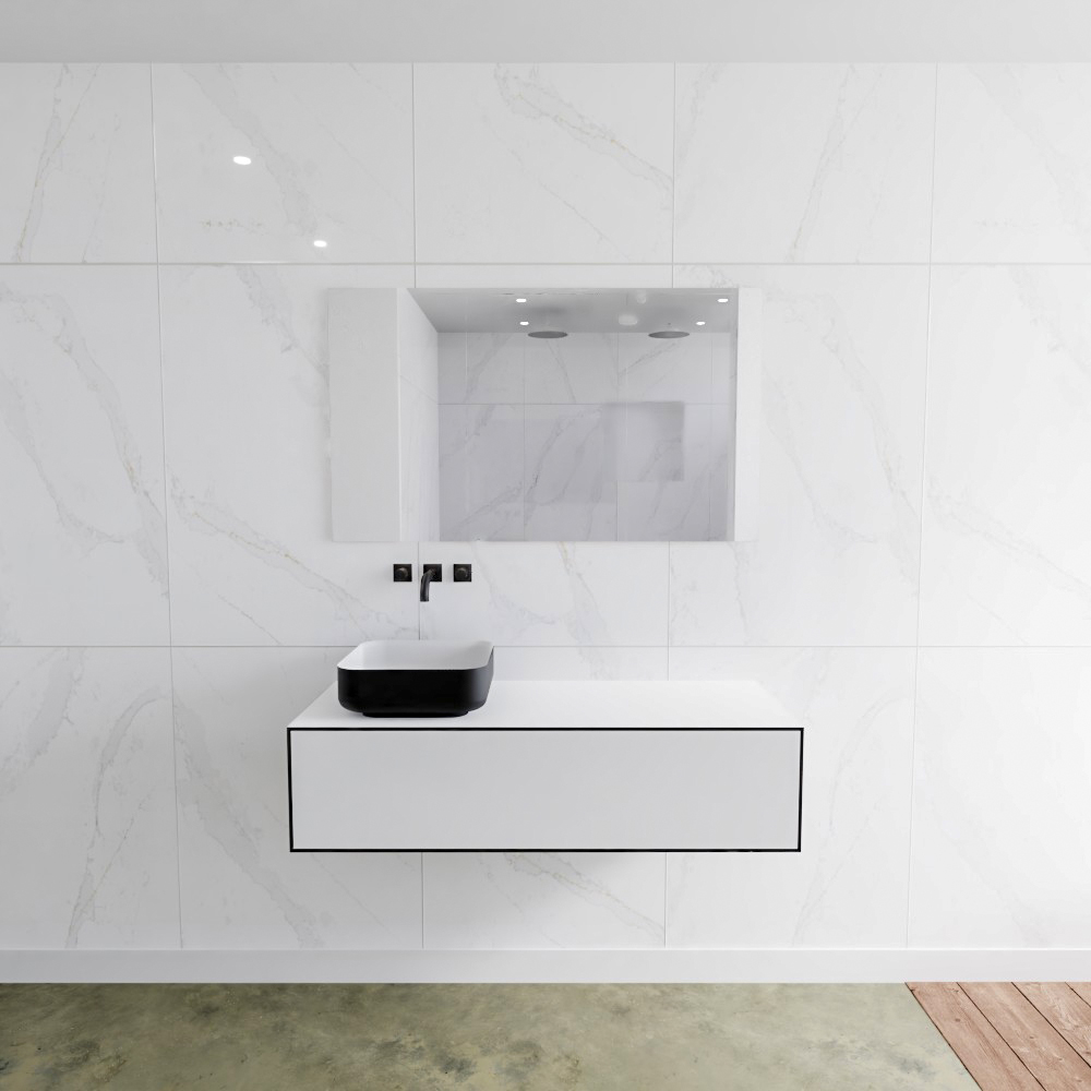 MONDIAZ LAGOM 120cm mueble de baño solid surface Urban 1 cajón BINX Izquierda sin orificio 2 MONDIAZ LAGOM 120cm mueble de baño solid surface Urban 1 cajón BINX Izquierda sin orificio - Imagen 2