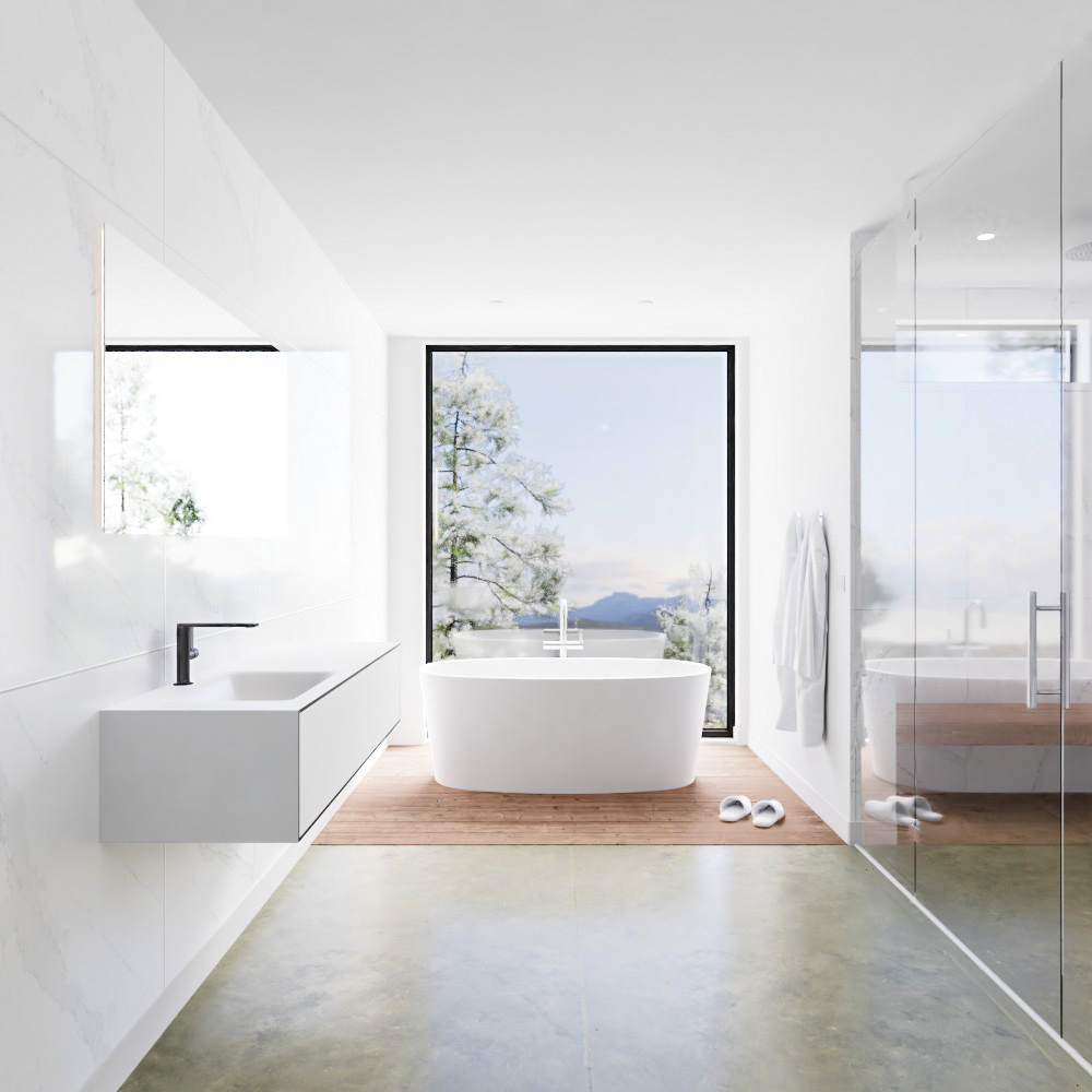 MONDIAZ LAGOM 140cm mueble de baño solid surface Urban 1 cajón lavabo CLOUD Izquierda 1 orificio 3 MONDIAZ LAGOM 140cm mueble de baño solid surface Urban 1 cajón lavabo CLOUD Izquierda 1 orificio - Imagen 3