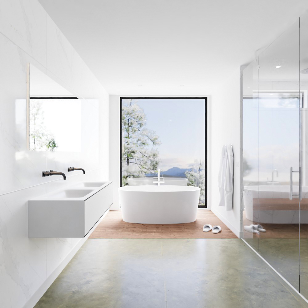MONDIAZ LAGOM 140cm mueble de baño solid surface Urban 1 cajón lavabo CLOUD Doble sin orificio 3 MONDIAZ LAGOM 140cm mueble de baño solid surface Urban 1 cajón lavabo CLOUD Doble sin orificio - Imagen 3