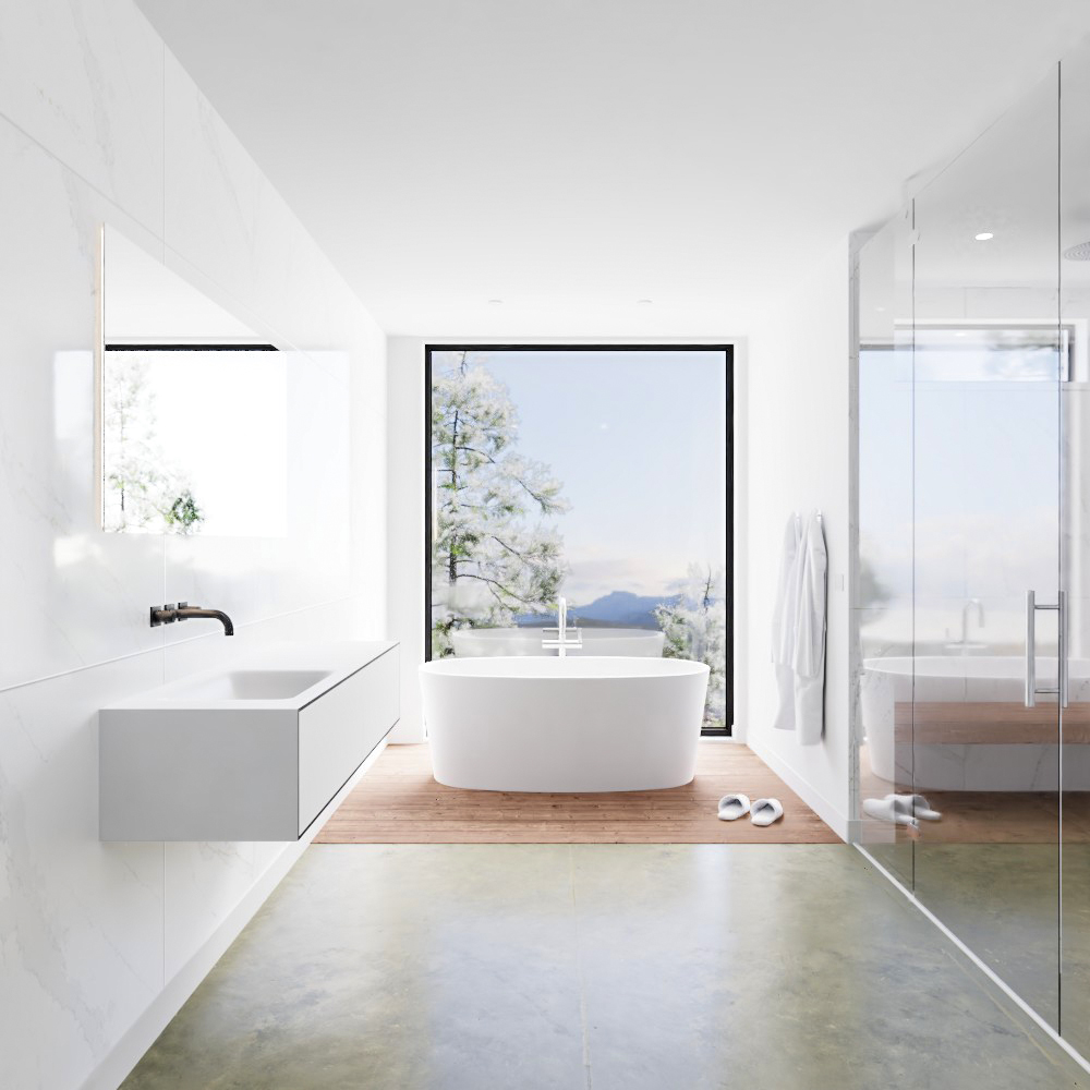 MONDIAZ LAGOM 140cm mueble de baño solid surface Urban 2 cajones lavabo CLOUD Izquierda sin orificio 3 MONDIAZ LAGOM 140cm mueble de baño solid surface Urban 2 cajones lavabo CLOUD Izquierda sin orificio - Imagen 3