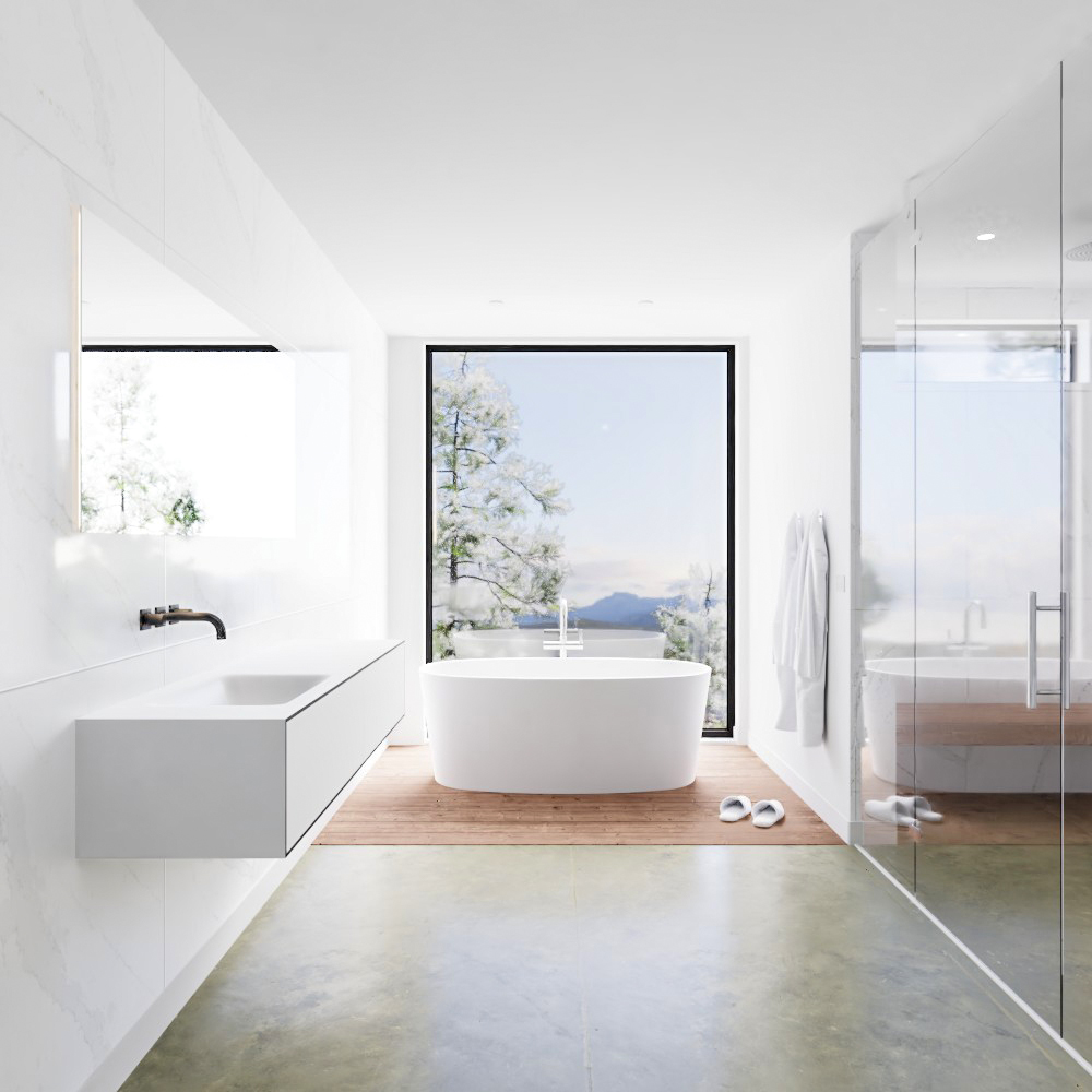 MONDIAZ LAGOM 160cm mueble de baño solid surface Urban 2 cajones lavabo CLOUD Izquierda sin orificio 3 MONDIAZ LAGOM 160cm mueble de baño solid surface Urban 2 cajones lavabo CLOUD Izquierda sin orificio - Imagen 3