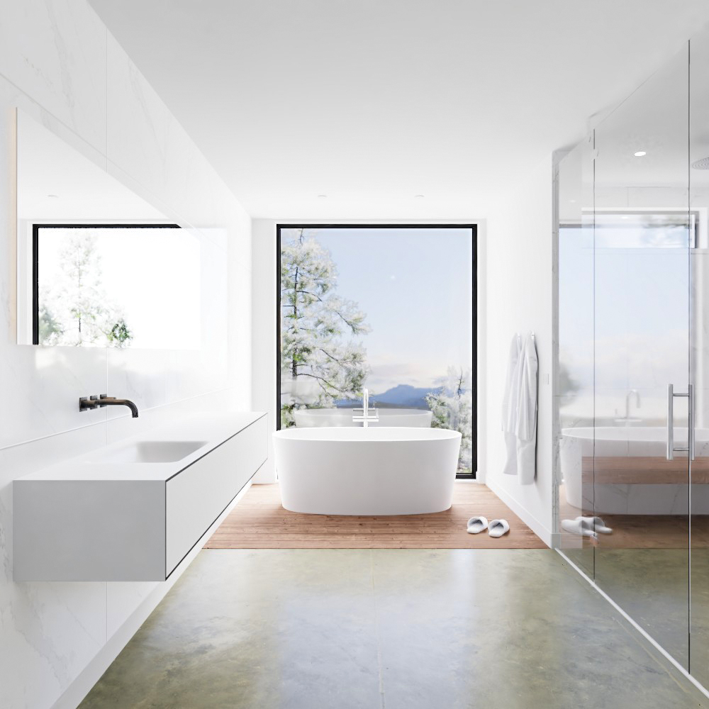 MONDIAZ LAGOM 200cm mueble de baño solid surface Urban 2 cajones lavabo CLOUD Izquierda sin orificio 3 MONDIAZ LAGOM 200cm mueble de baño solid surface Urban 2 cajones lavabo CLOUD Izquierda sin orificio - Imagen 3