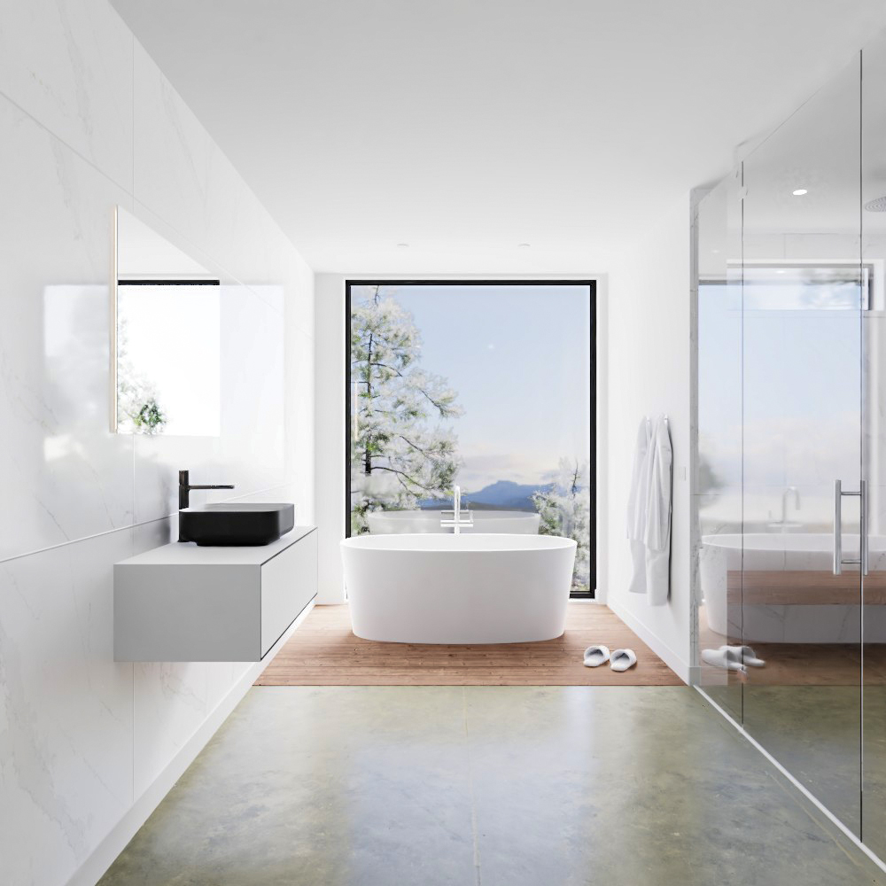 MONDIAZ LAGOM 100cm mueble de baño solid surface Urban 1 cajón BINX Centro 1 orificio 3 MONDIAZ LAGOM 100cm mueble de baño solid surface Urban 1 cajón BINX Centro 1 orificio - Imagen 3
