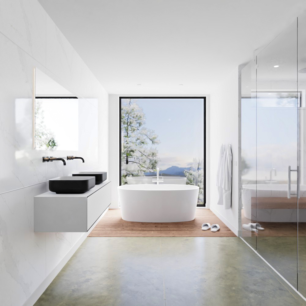 MONDIAZ LAGOM 120cm mueble de baño solid surface Urban 1 cajón BINX Doble sin orificio 3 MONDIAZ LAGOM 120cm mueble de baño solid surface Urban 1 cajón BINX Doble sin orificio - Imagen 3