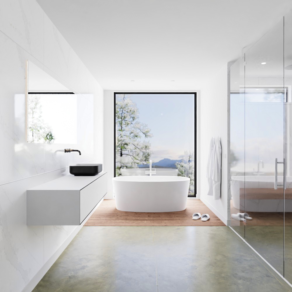 MONDIAZ LAGOM 140cm mueble de baño solid surface Urban 2 cajones BINX Derecho sin orificio 3 MONDIAZ LAGOM 140cm mueble de baño solid surface Urban 2 cajones BINX Derecho sin orificio - Imagen 3