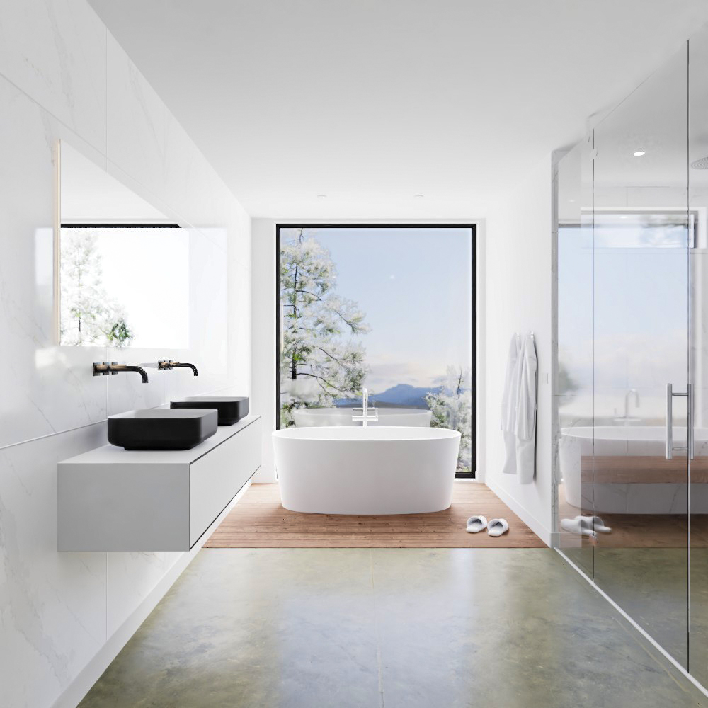 MONDIAZ LAGOM 150cm mueble de baño solid surface Urban 1 cajón BINX Doble sin orificio 3 MONDIAZ LAGOM 150cm mueble de baño solid surface Urban 1 cajón BINX Doble sin orificio - Imagen 3