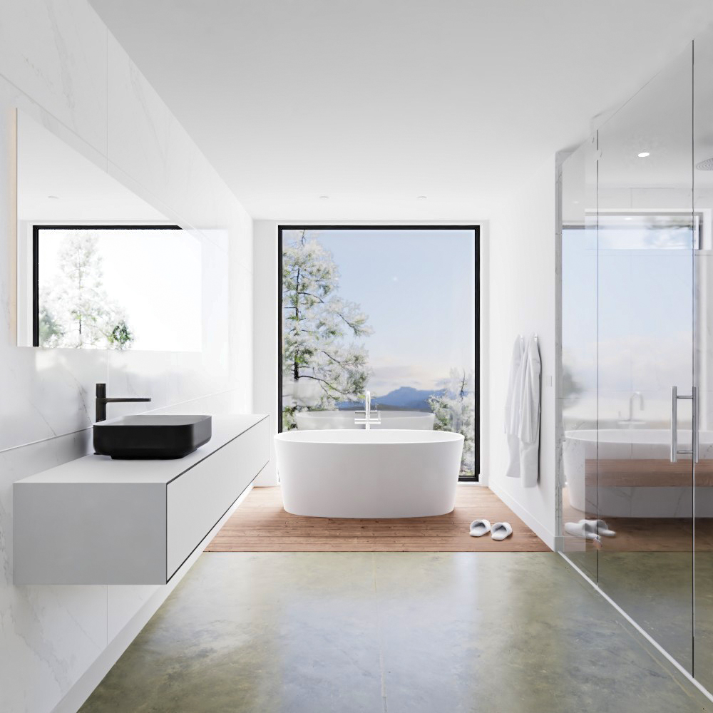 MONDIAZ LAGOM 200cm mueble de baño solid surface Urban 2 cajones BINX Izquierda 1 orificio 3 MONDIAZ LAGOM 200cm mueble de baño solid surface Urban 2 cajones BINX Izquierda 1 orificio - Imagen 3