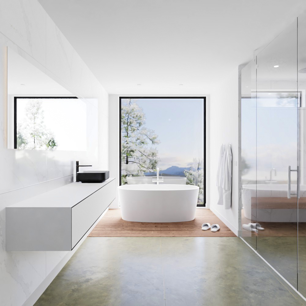 MONDIAZ LAGOM 200cm mueble de baño solid surface Urban 2 cajones BINX Derecho 1 orificio 3 MONDIAZ LAGOM 200cm mueble de baño solid surface Urban 2 cajones BINX Derecho 1 orificio - Imagen 3