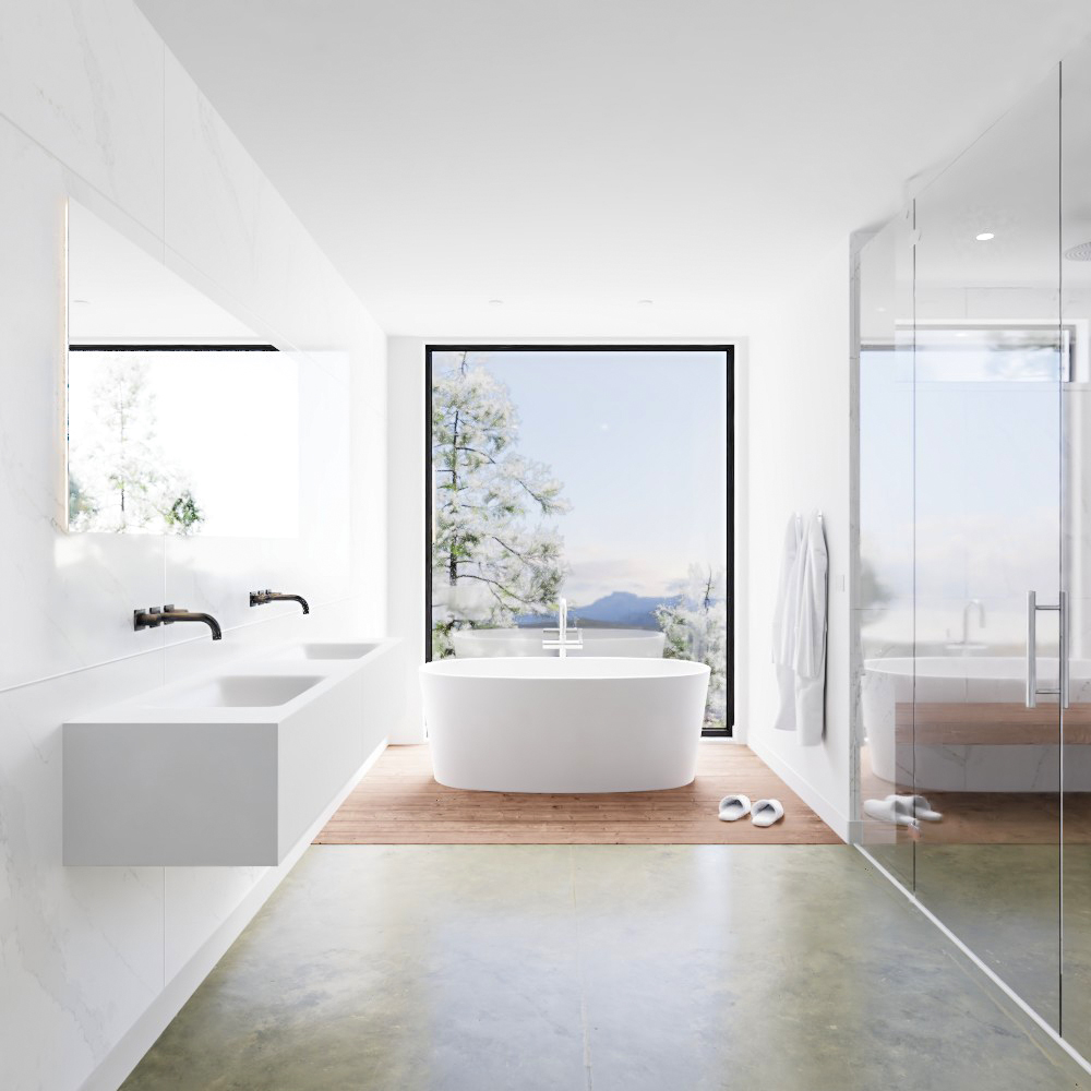 MONDIAZ LAGOM 170cm mueble de baño solid surface Talc 2 cajones lavabo CLOUD Doble sin orificio 3 MONDIAZ LAGOM 170cm mueble de baño solid surface Talc 2 cajones lavabo CLOUD Doble sin orificio - Imagen 3