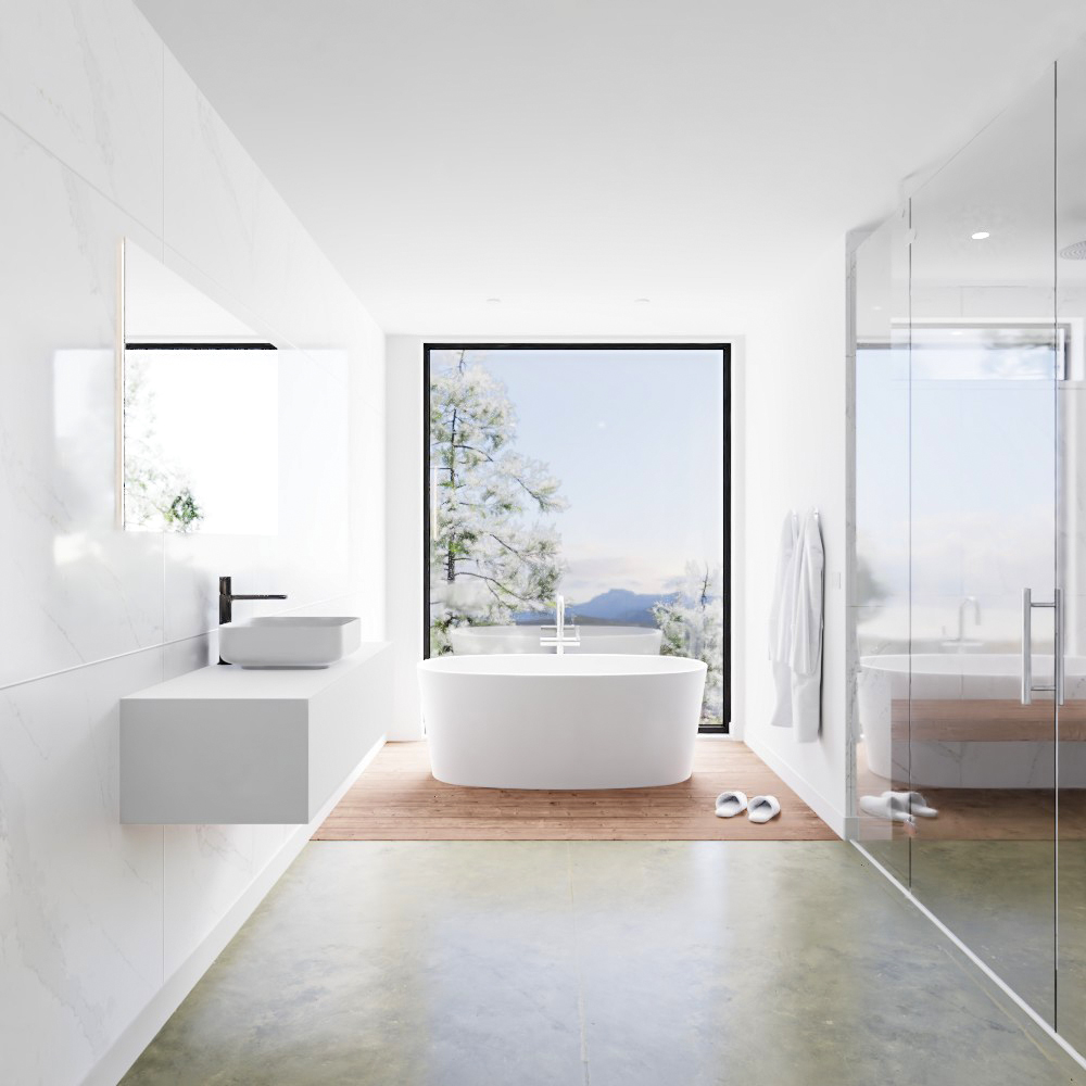 MONDIAZ LAGOM 120cm mueble de baño solid surface Talc 1 cajón BINX Centro 1 orificio 3 MONDIAZ LAGOM 120cm mueble de baño solid surface Talc 1 cajón BINX Centro 1 orificio - Imagen 3