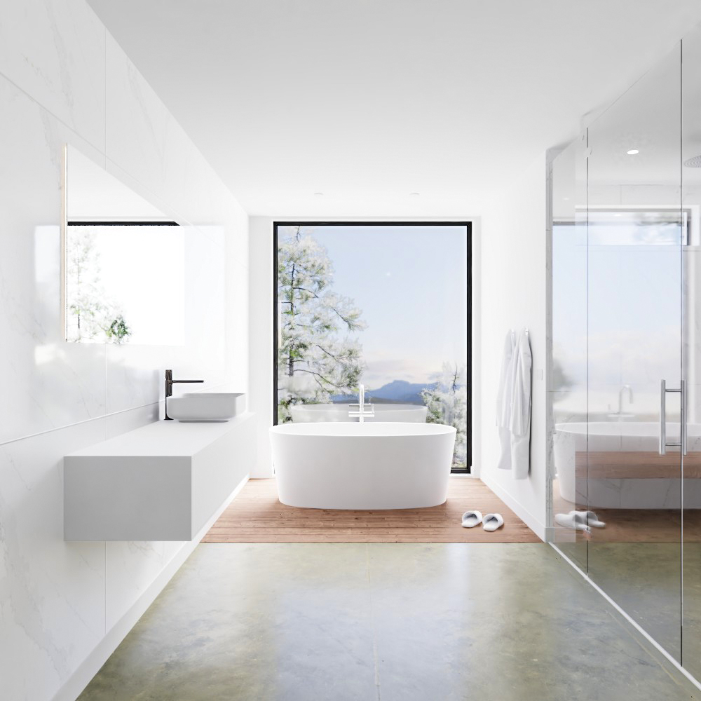 MONDIAZ LAGOM 140cm mueble de baño solid surface Talc 1 cajón BINX Derecho 1 orificio 3 MONDIAZ LAGOM 140cm mueble de baño solid surface Talc 1 cajón BINX Derecho 1 orificio - Imagen 3
