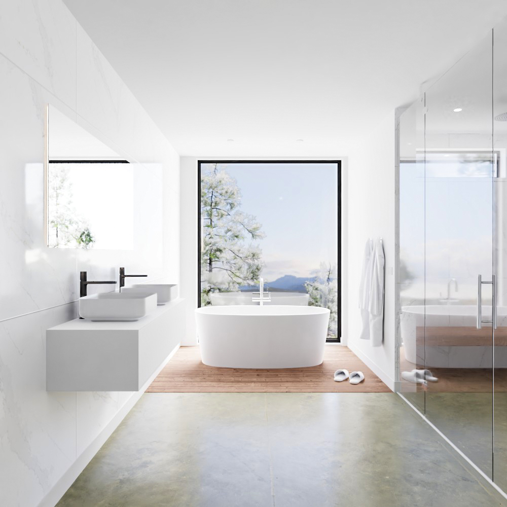 MONDIAZ LAGOM 140cm mueble de baño solid surface Talc 1 cajón BINX Doble 2 orificios 3 MONDIAZ LAGOM 140cm mueble de baño solid surface Talc 1 cajón BINX Doble 2 orificios - Imagen 3