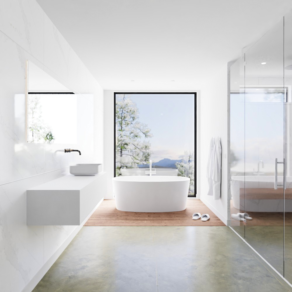 MONDIAZ LAGOM 140cm mueble de baño solid surface Talc 1 cajón BINX Derecho sin orificio 3 MONDIAZ LAGOM 140cm mueble de baño solid surface Talc 1 cajón BINX Derecho sin orificio - Imagen 3