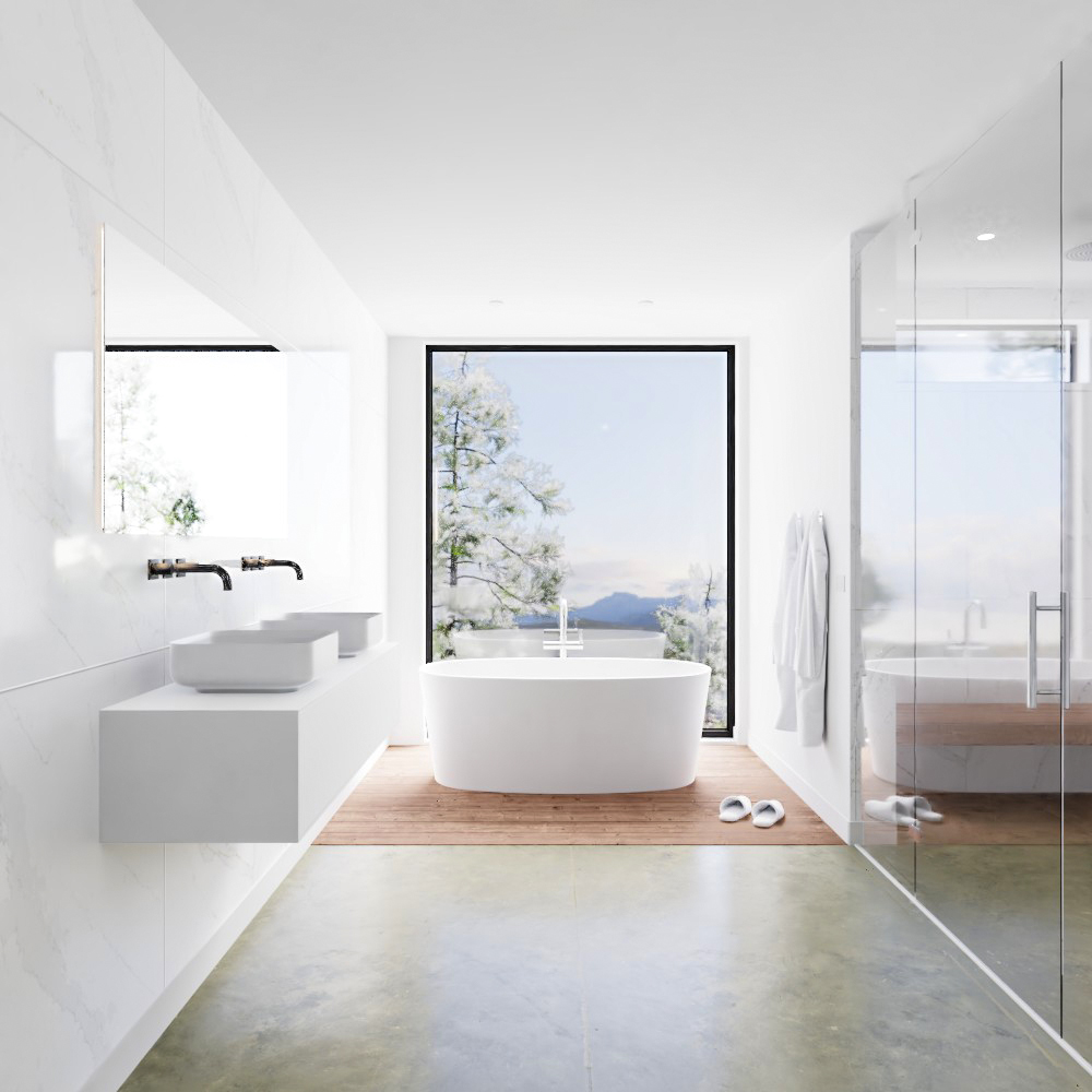 MONDIAZ LAGOM 140cm mueble de baño solid surface Talc 1 cajón BINX Doble sin orificio 3 MONDIAZ LAGOM 140cm mueble de baño solid surface Talc 1 cajón BINX Doble sin orificio - Imagen 3