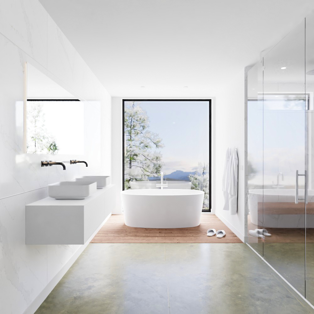 MONDIAZ LAGOM 150cm mueble de baño solid surface Talc 2 cajones BINX Doble sin orificio 3 MONDIAZ LAGOM 150cm mueble de baño solid surface Talc 2 cajones BINX Doble sin orificio - Imagen 3